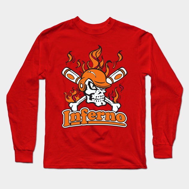 Inferno Baseball Logo Long Sleeve T-Shirt by DavesTees